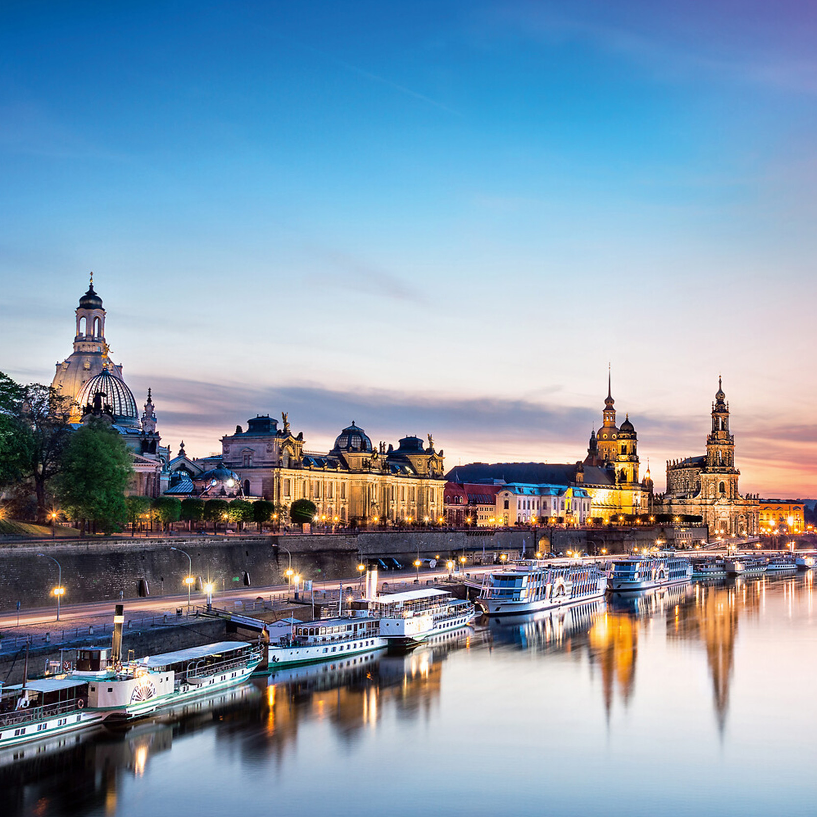 Sachsen Dresden © Frederik Schrader Blick auf Dresden mit Frauenkirche, Hofkirche und Schloss